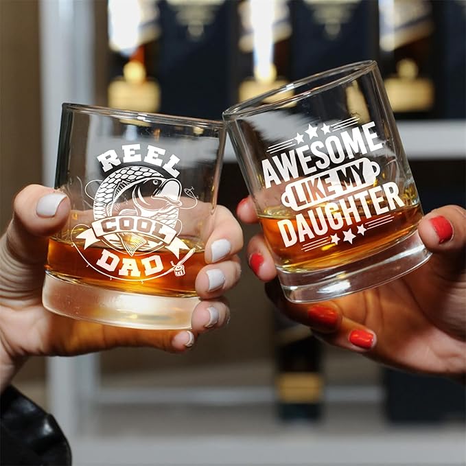 Dad Whisky Glass Birthday Gifts for Dads from Daughter Awesome Like My Daughter 11Oz Whisky Glass Christmas Fathers Day Present Idea for Dad Who Wants Nothing Drinking Wine Cup for Father