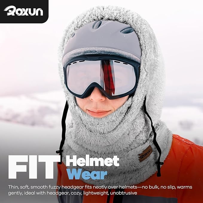 Ski Mask Fleece Balaclava, Windproof Face Mask Winter Warm Neck Cover Hat Hood for Men Women