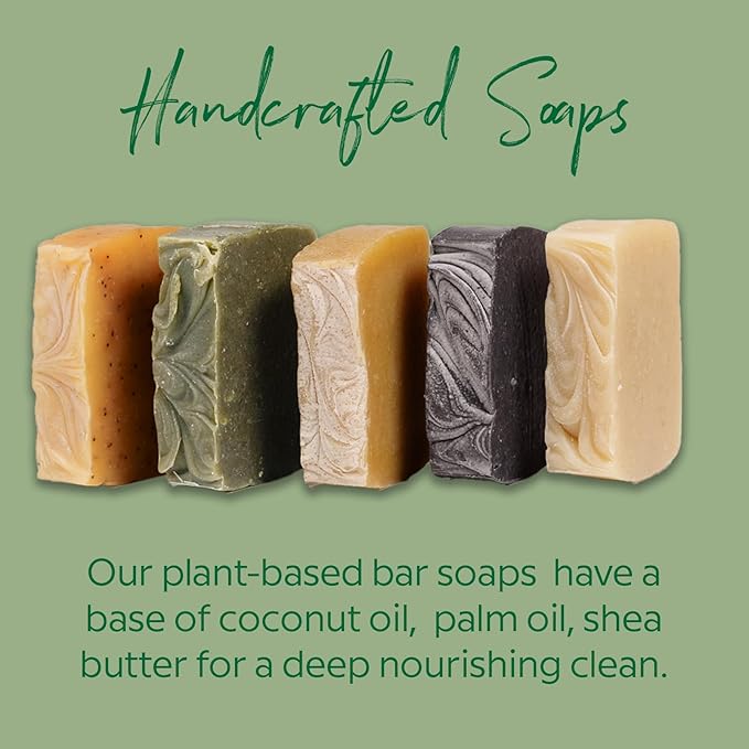 Herb’N Eden - Activated Charcoal Bar Soap - Moisturizing Face & Body Soap - For Oily, Acne, Combination Skin - Natural Plant-Based Ingredients & Essential Oils - Cruelty-Free - Handmade in USA -3 Pack