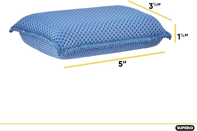 Microfiber Non-Scratch Dish & Kitchen Scrubber Heavy-Duty Household Cleaning Sponges, Multi-Purpose Cleaning Supplies for Dishes and Kitchens Pack of 3