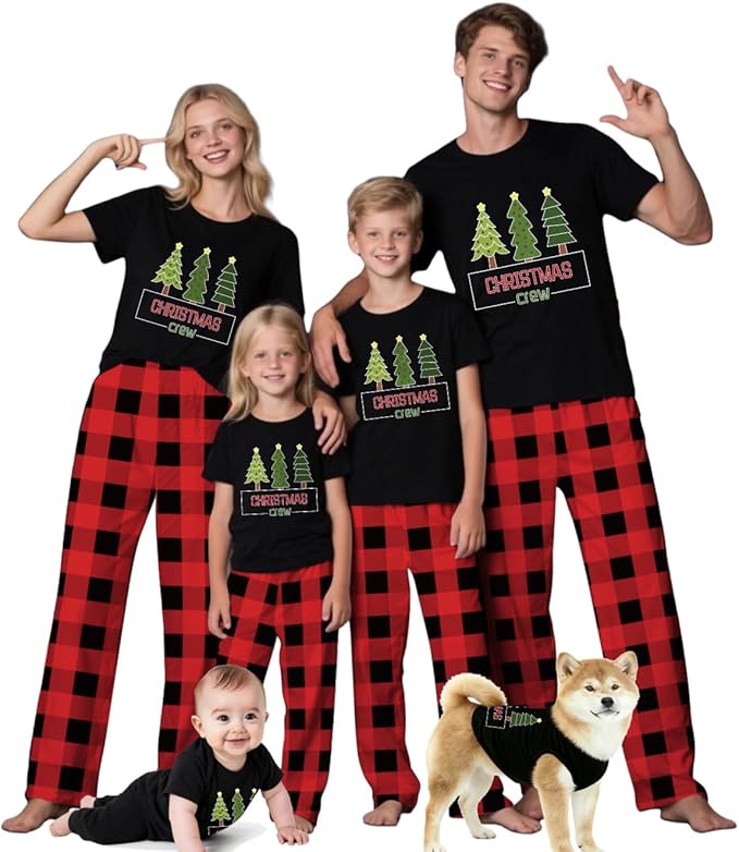 Family Christmas Pajamas Matching Sets Holiday Xmas Party Family Sleepwear Set Jammies for Couples