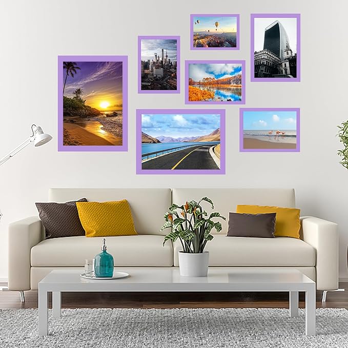 10x14 inch Wood Picture Frames for Wall Hanging,Diamond Painting Frames Rectangle Baby Scan Picture Frame for Family Walls Decoration,Anniversary,Wedding,Christmas,Halloween,Shower,Certificate (Purple)