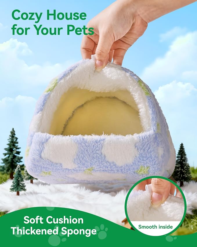 Guinea Pig Hideout Guinea Pig House,Washable Hamster House Small Animal Cage Accessories for Mouse Chinchillas Hamsters Hedgehogs Ferrets Bearded Dragons and Rats