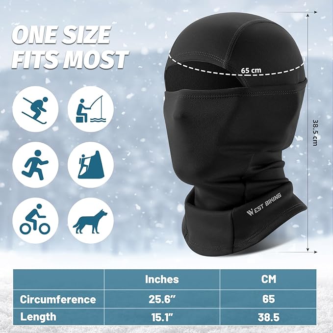 West Biking Balaclava Ski Mask Warm Face Mask for Cold Weather Lightweight Windproof Thermal Winter Scarf Face Mask Men Wome
