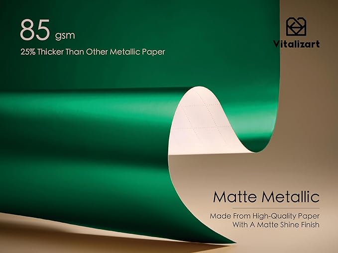 Vitalizart Green Matte Metallic Wrapping Paper Set 17" With Red Silk Like Satin Ribbon & Gift Tags Recyclable Eco-Friendly Christmas Gift Wrapping Birthday Baby Shower Wedding Handmade Crafts 197"(16.4 Ft)