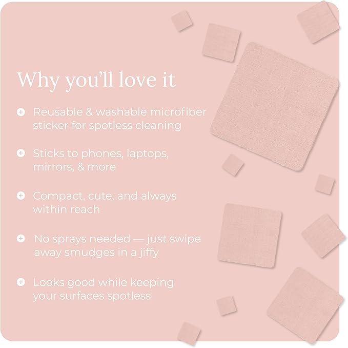 Restickable Cleaning Pads – Reusable, Washable, Multi-Surface Cleaner for Home & Kitchen, Rose Pink