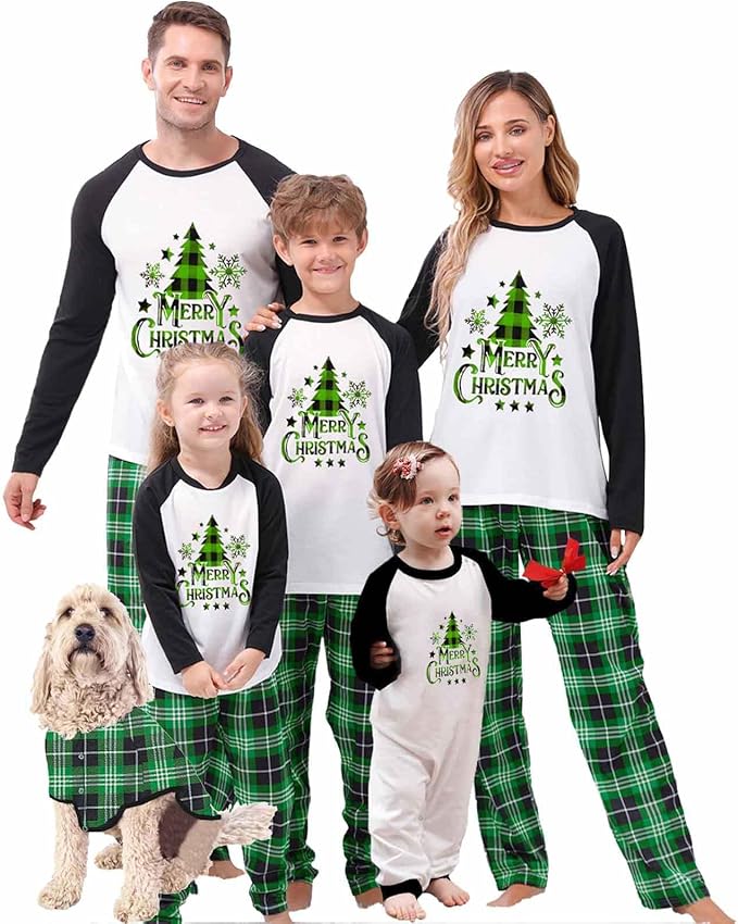 Christmas Family Pajamas Matching Sets, Matching Christmas Pjs For Family and Dog, Holidays Jammies Family Pjs Set