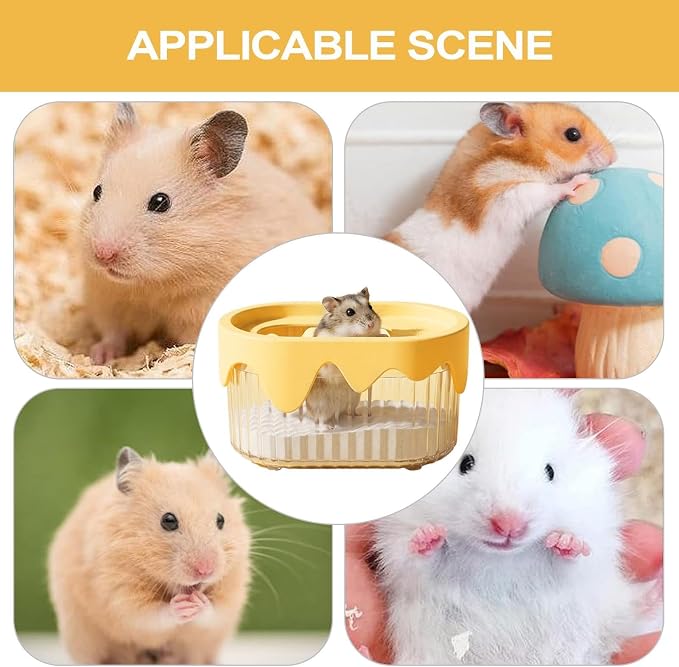 Small Pet Bath Box, Hamster Sand Toilet, Chinchilla Baths House | Small Animal Sand Bath Box for Chinchilla, Dwarf Hamster, Gerbil Guinea Hedgehog