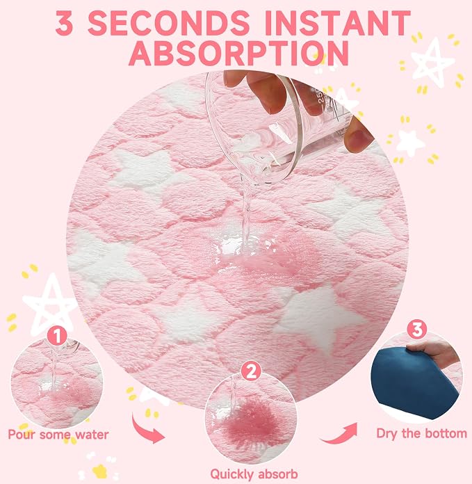 Homimp 2 Pack Guinea Pig Bed, Waterproof Reusable Small Animal Bed,Super Absorbent Pee Pad Mat for Rabbit Bunny Hamster Rat Hedgehog Chinchilla,Washable Fleece Cage Liners, Pink 24"x47"