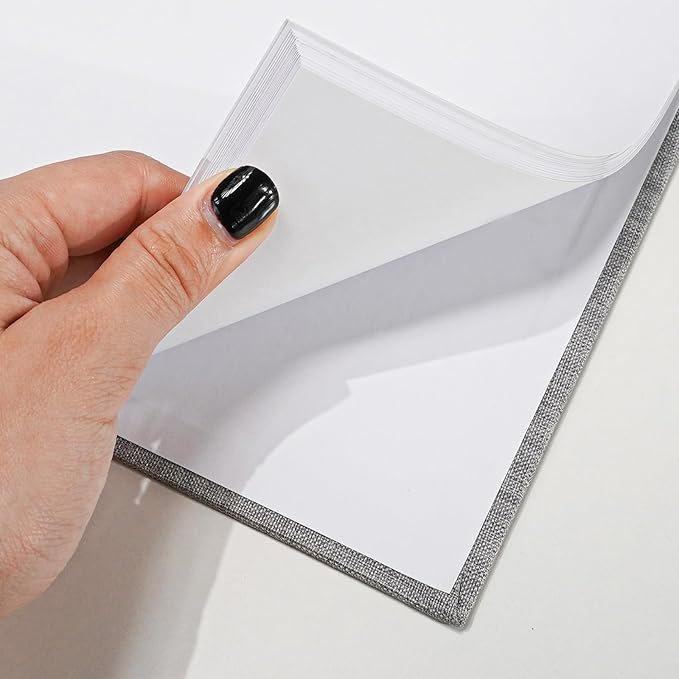 8x8 Inch Scrapbook DIY Photo Album Linen Cover Hardcover White Pages 20 Sheets Small Scrap Memory Book Grey