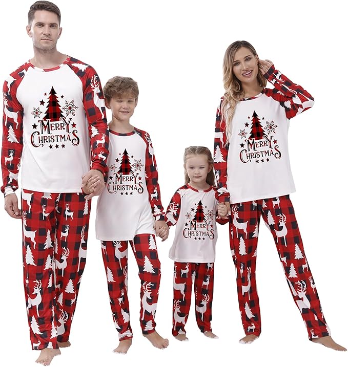 Christmas Family Pajamas Matching Sets, Matching Christmas Pjs For Family and Dog, Holidays Jammies Family Pjs Set