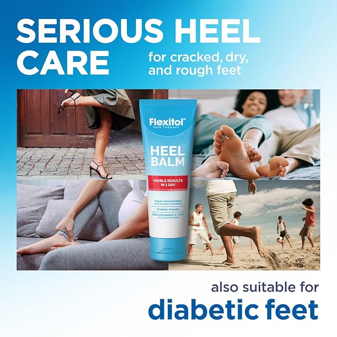 Flexitol Heel Balm, Rich Moisturizing & Exfoliating Foot Cream, 4 Oz Tube (Pack of 2)