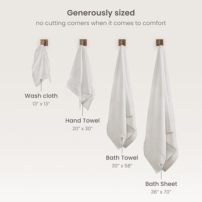 BIOWEAVES 100% Organic Cotton 700 GSM Plush Washcloths 13" x 13" GOTS Certified - Ivory, Pack of 12