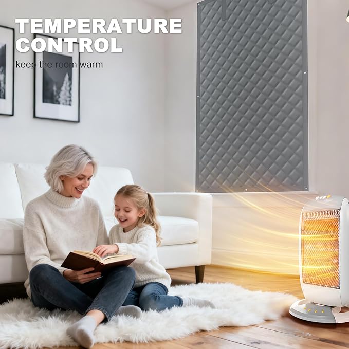 Thermal Window Cover for Winter,47" X 63" for Window Insulation for Summer Heat, Oxford Cloth Cotton Layer Thermal Window Cover to Keep Heat, Window Heat Blocker Fits Up to 3 x 5 Ft Window
