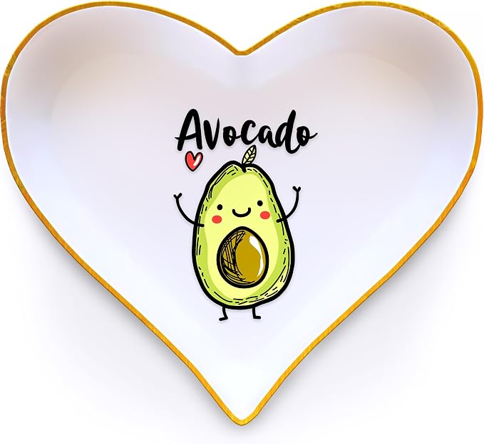 Avocado Ring Holder Dish Tray, Gifts For Women Teens Girls, Avocado Lovers Themed Stuff Accessories Things Decor Merch, Home Room Ring Earrings Necklace Organizer Holder!