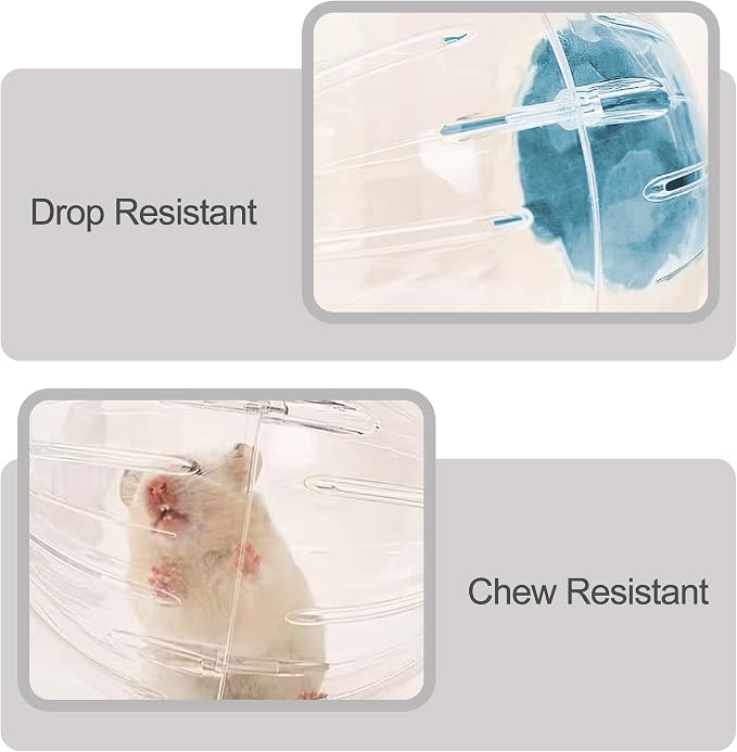 7.3 Inch Clear Hamster Running Ball Relieve Boredom Exercise Play Ball for Guinea Pig Rat Gerbil Hedgehog Small Pets Blue