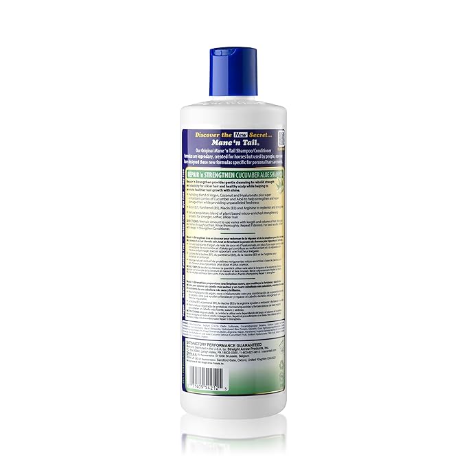 Mane 'n Tail Repair 'n Strengthen Shampoo with Cucumber, Aloe & Biotin (20 Oz) | Sulfate-Free, Paraben-Free, Vegan Formula to Strengthen, Repair & Promote Healthy Hair Growth