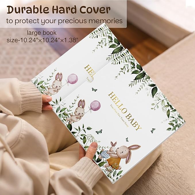Baby Memory Book Keepsake for Boy and Girl Gifts Timeless First 5 Year Milestone Book to Record Every Event from Birth to Age 5 Gender Neutral Baby Journal Scrapbook Album