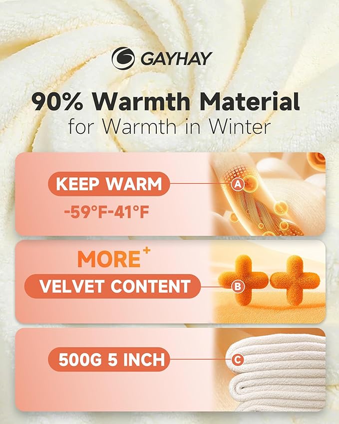 GAYHAY Fleece Lined Leggings for Women – Thick Winter Warm Thermal High Waisted Tummy Control Workout Yoga Pants