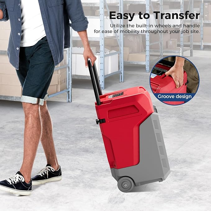 ALORAIR 170 PPD Commercial Dehumidifier with Pump, 2,100 Sq.Ft Space Cover Industrial Use Portable Dehu, with Wheels, Fit for Water Damage Restoration, Carpet Drying, Basement, Garage, Storm 80X Red
