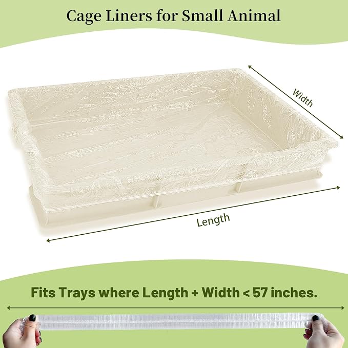 Disposable 50 pcs Small Animal Cage Liners | Rabbit Tray Film Liner Bunny Litter Pan Bags Guinea Pig Cage Toilet Plastic Film for Bird Hamster Chinchilla Hedgehog