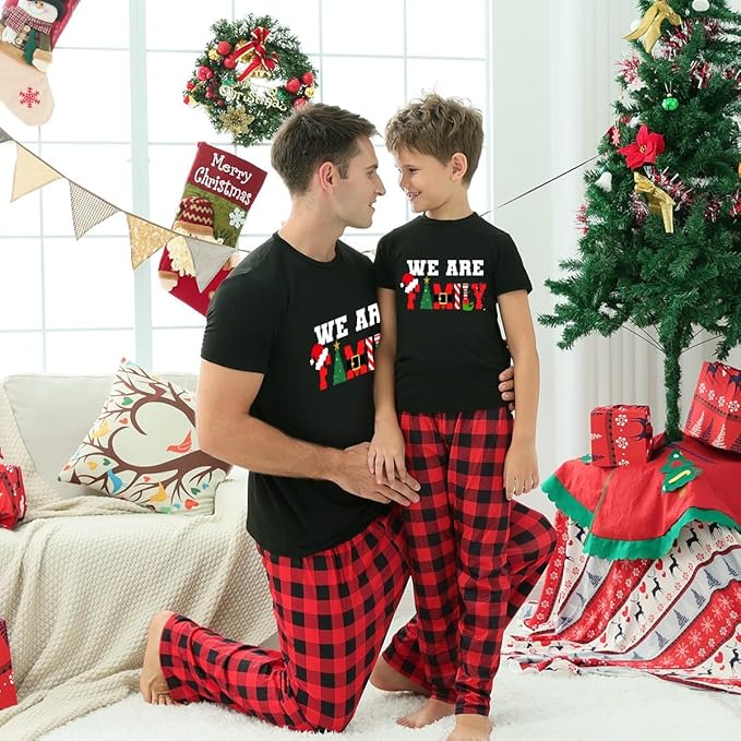Family Christmas Pajamas Matching Sets Holiday Xmas Party Family Sleepwear Set Jammies for Couples
