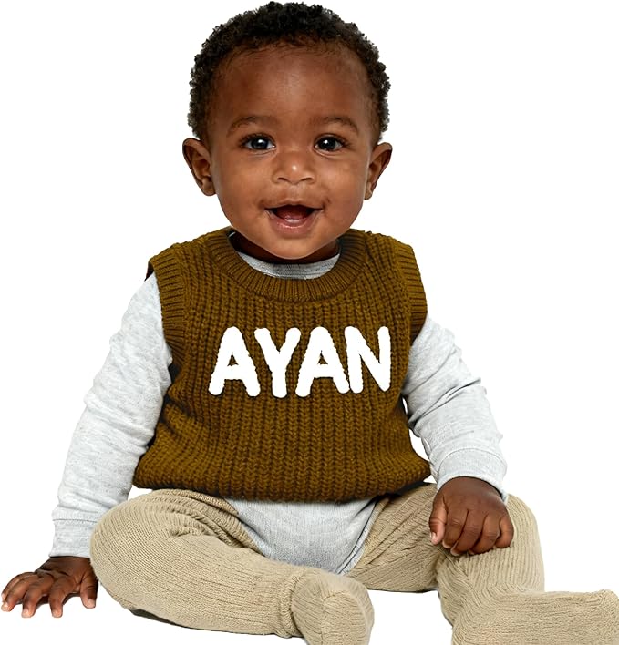 Personalized Knit Baby Boy Girl Sweater with Name Custom Pullover Sweatshirt Custom Baby Gifts