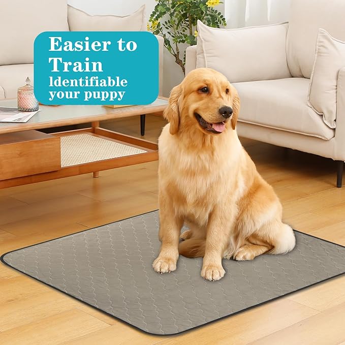 Bunlitent Washable Pee Pads for Dogs, 36x48, 5 Pack, Reusable Puppy Pads | Reusable, Quick Dry, Anti-Slip, Large, Waterproof, Whelping Pad for Pet, Playpen, Incontinence, Housebreaking, Brown