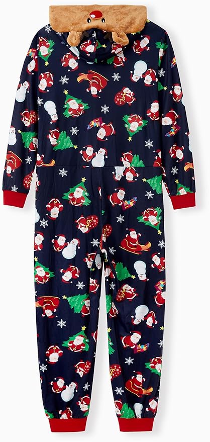 PATPAT Matching Family Christmas Onesie Pajamas – Holiday Hooded Jumpsuit Sleepwear PJs Couples Xmas Loungewear with Socks