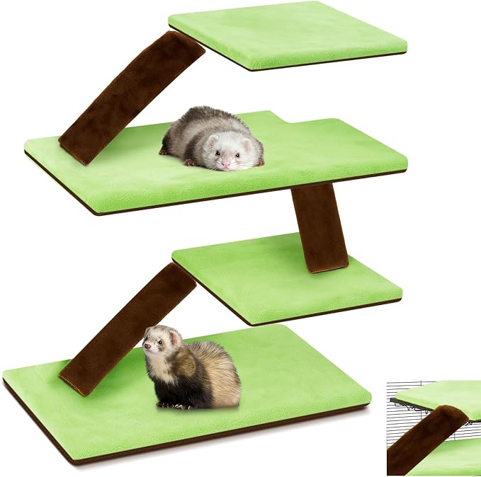 Talltalk 7 Pack Ferret Cage Liner Accessories Washable Ferret Pet Pads Bedding Cage Accessories Kit for Small Animals Hamster Rats Chinchillas Hedgehogs Guinea for Hide Play and Sleep