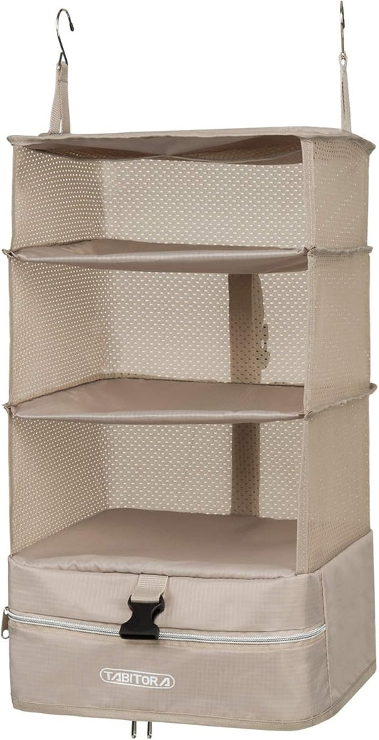 TABITORA Portable Hanging Travel Shelves Bag Packing Cube Organizer Suitcase Storage Large Capacity