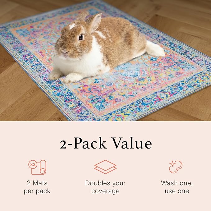 Lovewag Guinea Pig Liner, Hamster Bedding, Rustic Terracotta, 16x24, 2 Pack | Waterproof, absorbent, washable, reusable cage liner and bedding mat for guinea pigs, hamsters, rabbits, ferrets, small pets