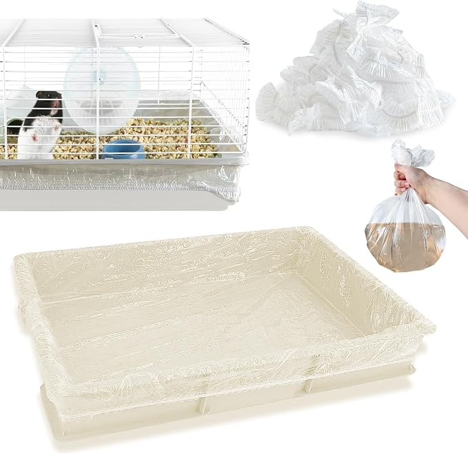 Disposable 50 pcs Small Animal Cage Liners | Rabbit Tray Film Liner Bunny Litter Pan Bags Guinea Pig Cage Toilet Plastic Film for Bird Hamster Chinchilla Hedgehog