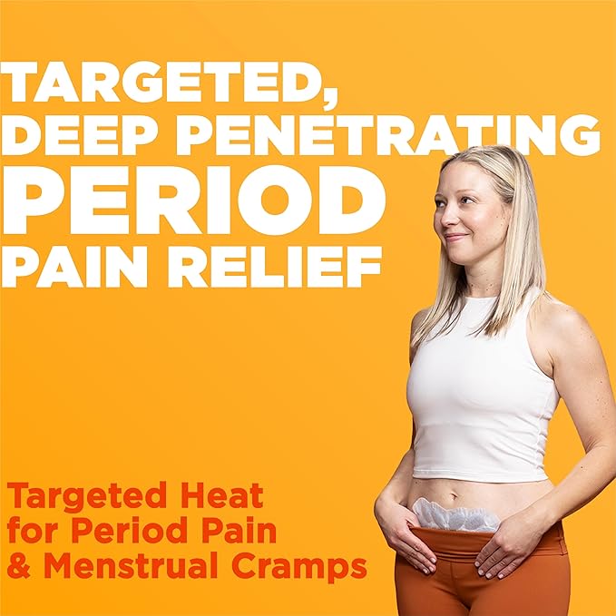 ThermaCare Menstrual Heating Pads - Portable, Adhesive HeatWraps for Period Cramps & Backache Relief - Discreet, Cord-Free Heat Therapy - Up to 8 Hours of Relief (12-Count)