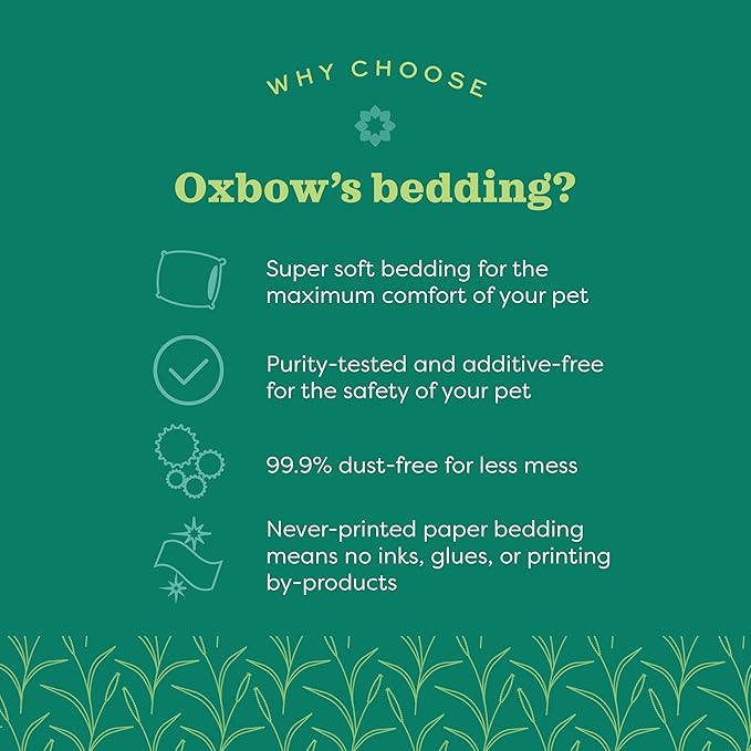 Oxbow Small Animal Bedding, Hamster, Guinea Pig, Rabbit, Natural, USA, 28 L | Pure Comfort, Hamster Bedding, Guinea Pig Bedding, Low Dust, Virgin Paper, Litter Box, Bunny, Rats, Gerbils, Chinchillas