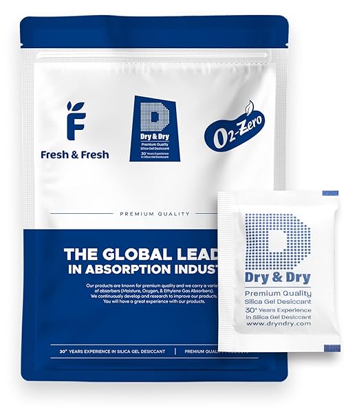 Dry & Dry 10 Gram [50 Packets] Silica Gel Packets Silica Gel Desiccants, Silica Gel Packs - Rechargeable (Food Safe) Silica Gel Packets, Silica Packets