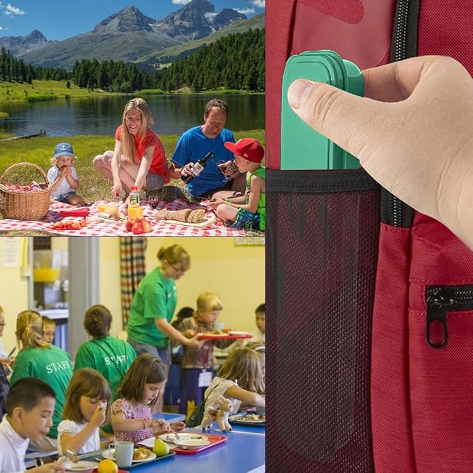4 Sets Reusable Utensils Set with Case,Camping Cutlery Set Travel Silverware Set with Case Lunch Utensils Set for Work,Utensil Sets for Lunch Picnic Daily Use Outdoor (Darkgreen)