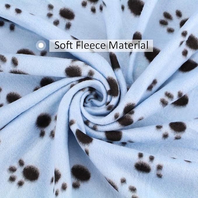 Comsmart Pet Blanket Dog Cat Soft Fleece Blankets Sleep Mat Pad Bed Cover with Paw Print for Kitten Puppy and Other Small Animals, 6 Pack of 39x31 Inches