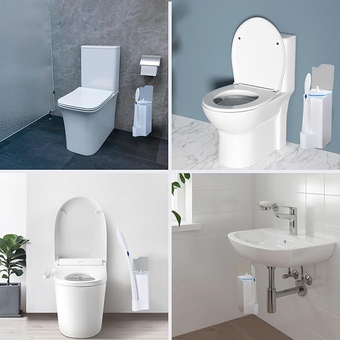 Holder for Clorox Toilet Wand, Compatible with Clorox Toilet Wand Holder only, White & Gray