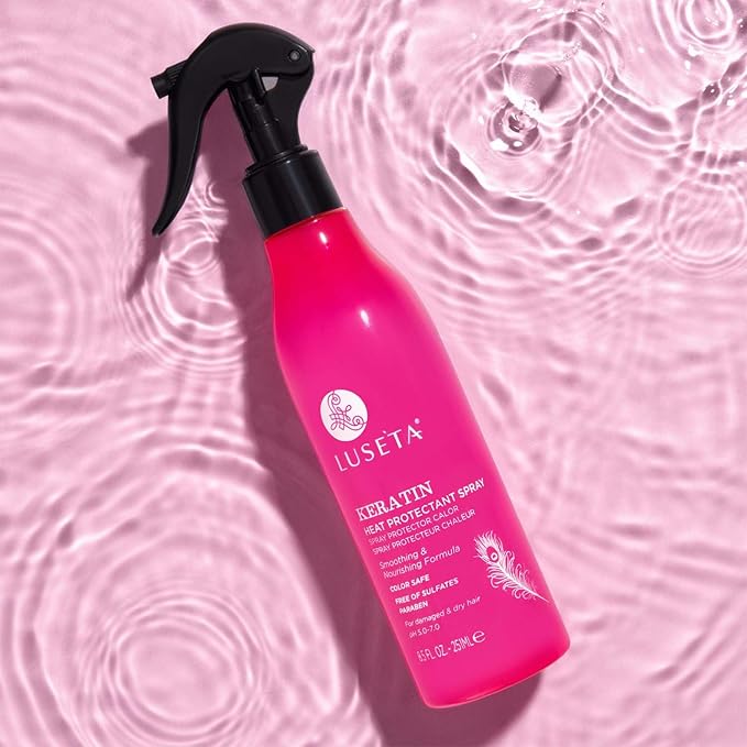 Luseta Keartin Heat Protectant Hair Spray Smoothing & Nourishing Thermal Protection Treatment for Dry and Damaged Hair, Frizz Control，Repair Split Ends 8.5oz