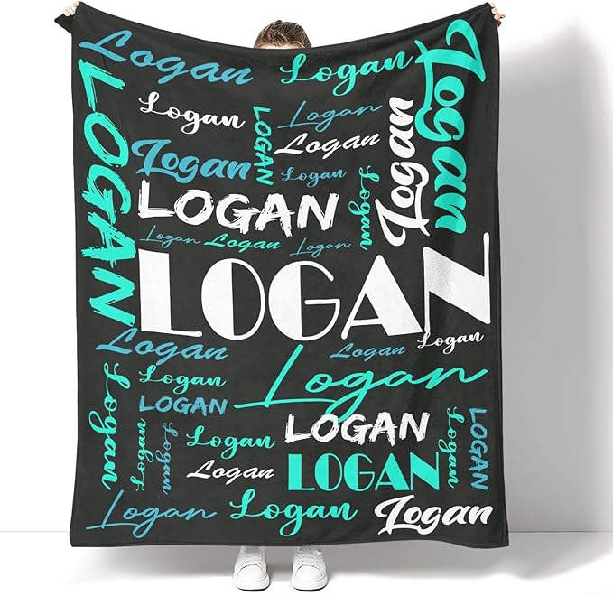 Dr.TOUGH Personalized Name Blanket Personalized Blanket for Adult Kids Flannel Customized Personalized Blankets and Throws