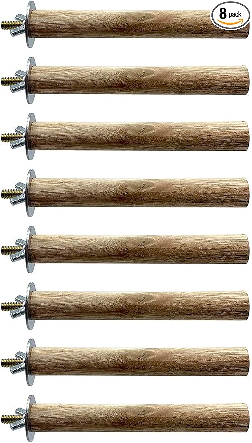 Tfwadmx 8 PCS Parakeet Perch Bird Stand Toy Natural Wood Platform Grinding Nail Cage Accessories for Small Birds Cockatiels Lovebirds Budgie Parrots