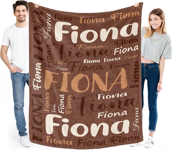 Personalized Custom Baby Blanket with Name for Girls Boys Kids Customized Flannel Blanket for Bed Nursery Room Baby Stroller