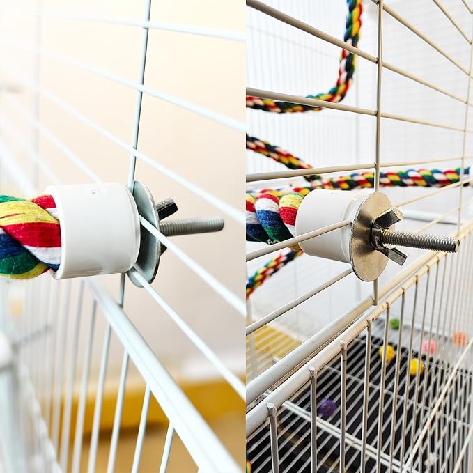 Bird Perch,Bird Rope Perch & Rope Perch 24‘’/41'' | bird perches for cage,Rope Perch for Conures,Parrots,Cockatiel,Lovebird,Budgerigar,Parakeet rope perches for cage