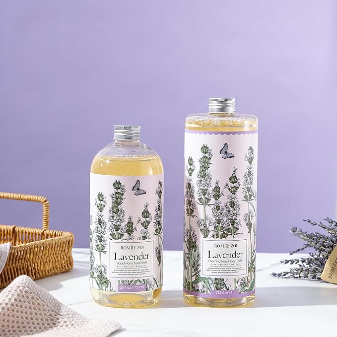 ROMIIE ZOI Foaming Hand Soap Refill, Lavender, Gentle & Moisturizing Formula, 1 L/ 33.8 FL OZ