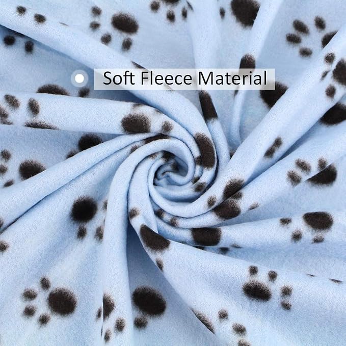 Comsmart Pet Blanket Dog Cat Soft Fleece Blankets Sleep Mat Pad Bed Cover with Paw Print for Kitten Puppy and Other Small Animals, 6 Pack of 39x35 Inches