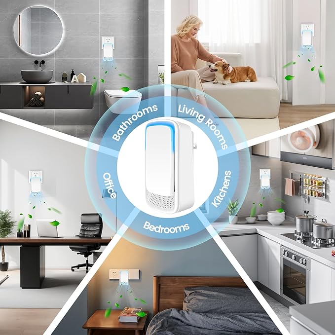 4Pack Plug In Air Purifier for Home Mini Ionizer Air Purifier for Small Room Quiet Working Air Freshener for Office, Bedroom,Living Room,Portable Air Purifiers Odor,Pets Smell - Air Cleaner (4)