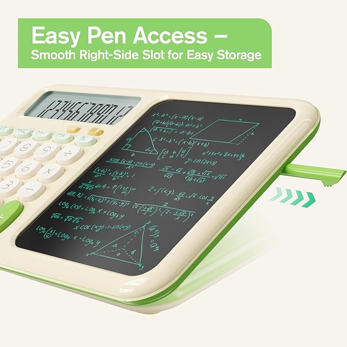 Desk Basic Calculator with Notepad for School ROATEE Cute Simple Big Button Standard Kawaii Calculator for Desk Back to School Supplies Non Scientific Calculator Green Basic Calculators for Students