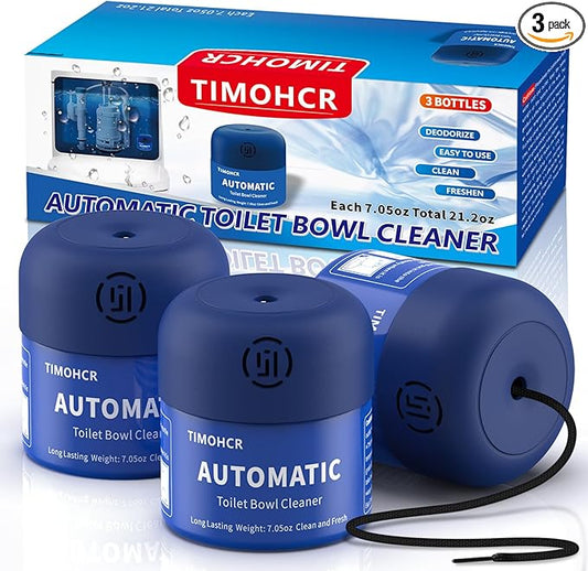 Toilet Bowl Cleaner, Automatic Long Lasting Continuous Toilet Bowl Cleaners Unscented,Bathroom Cleaner Prevent Stain Build Up Powerful Clean,3 Bottles Septic Safe Toilet Bowl Tablets in Bottle
