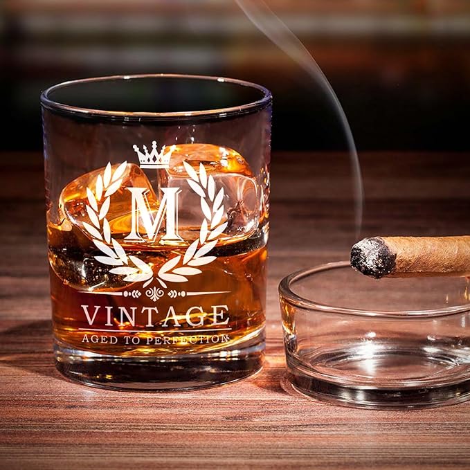 Old Fashioned Glasses Birthday Gifts for Men 11oz Personalized Whiskey Glass Engraved Monogram Drinking Glass for Man Custom Bourbon Gift For Dad Who Have Everything